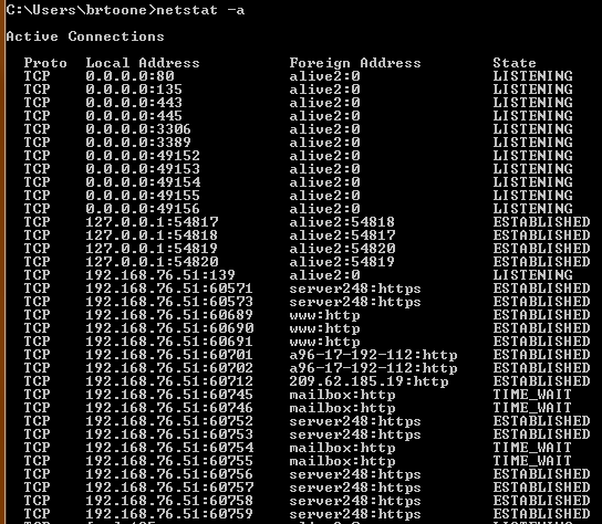 netstat -a